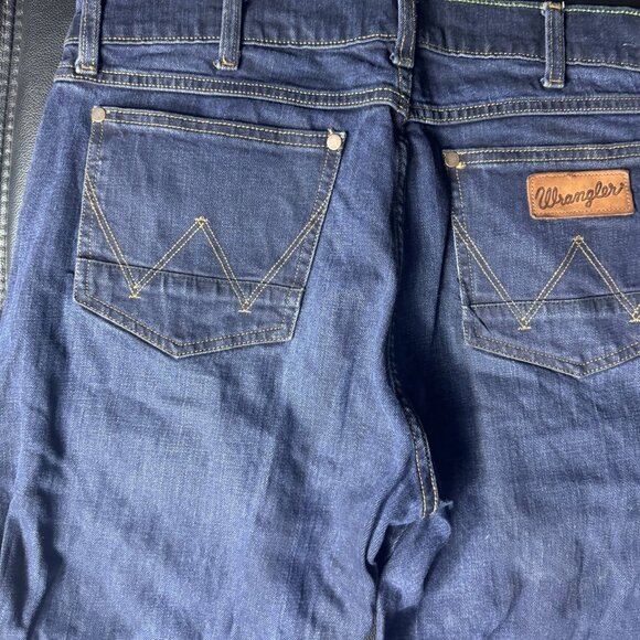 Wrangler Retro Men's Slim Fit Straight Leg Cowboy Western Jeans Blue Denim 33x34 - Picture 4 of 16